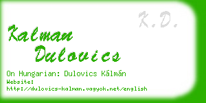 kalman dulovics business card