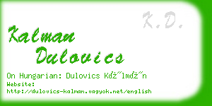 kalman dulovics business card